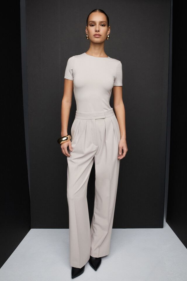 Pleated Straight Leg Pants | Dynamite Clothing