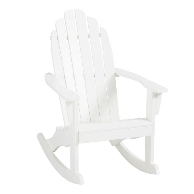 Slatted Wood Adirondack Rocking Chair | World Market