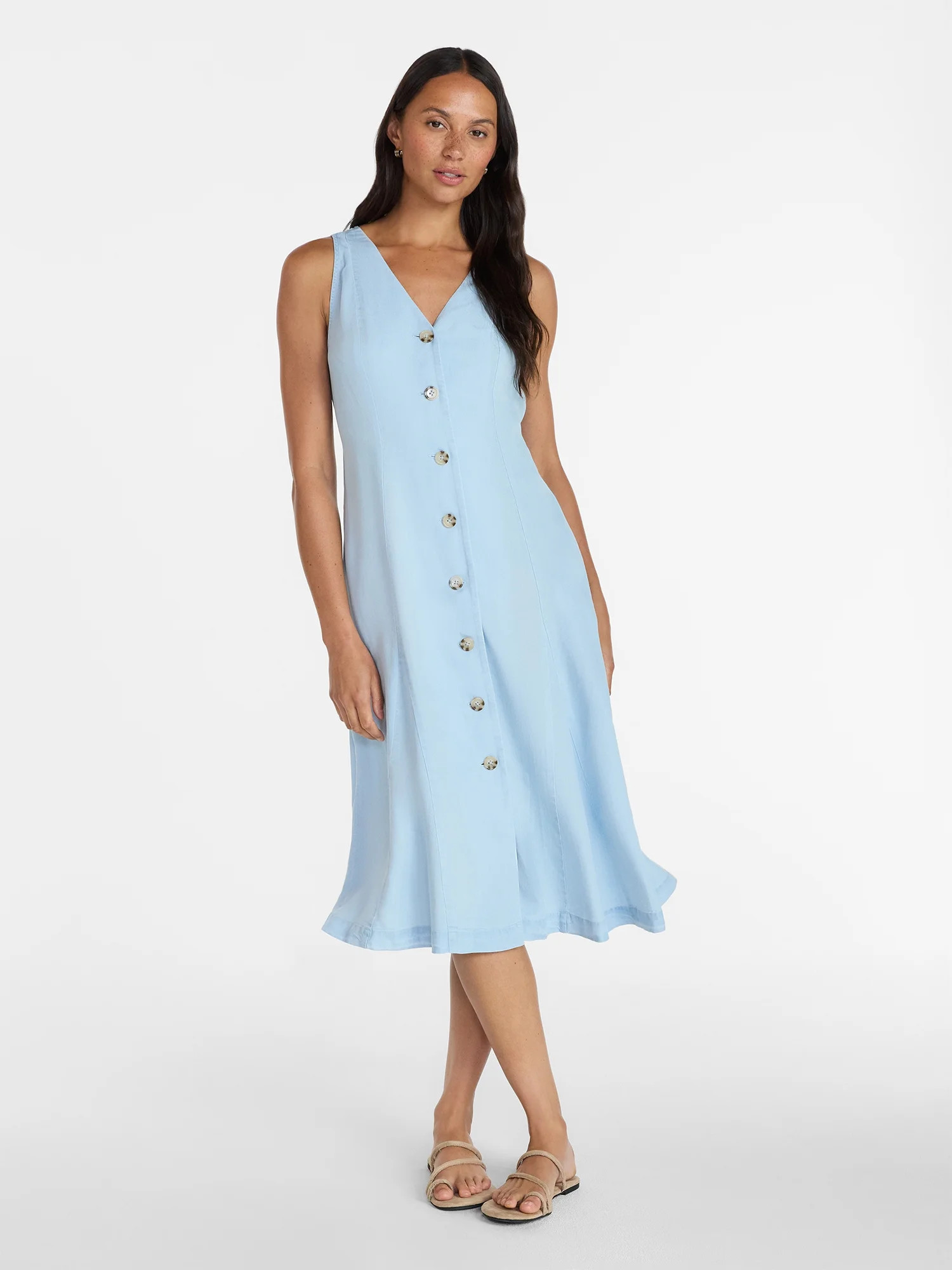 Time and Tru Women's Flutter Sleeve Mini Dress, Sizes XS-XXXL - Walmart.com | Walmart (US)