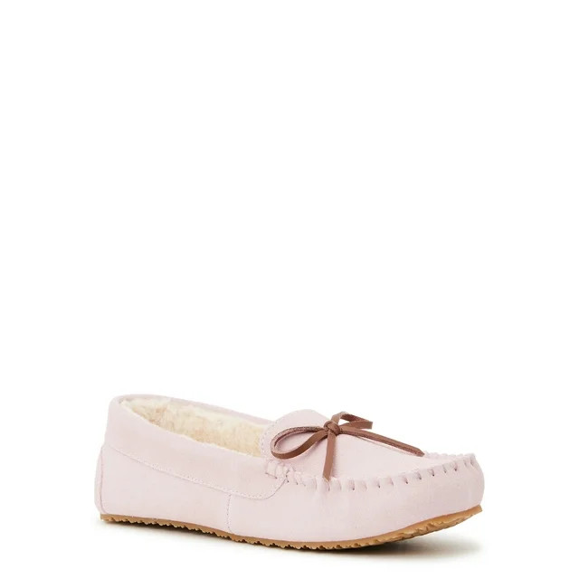 Joyspun Women's Genuine Suede Moccasin, Wide Width Available | Walmart (US)