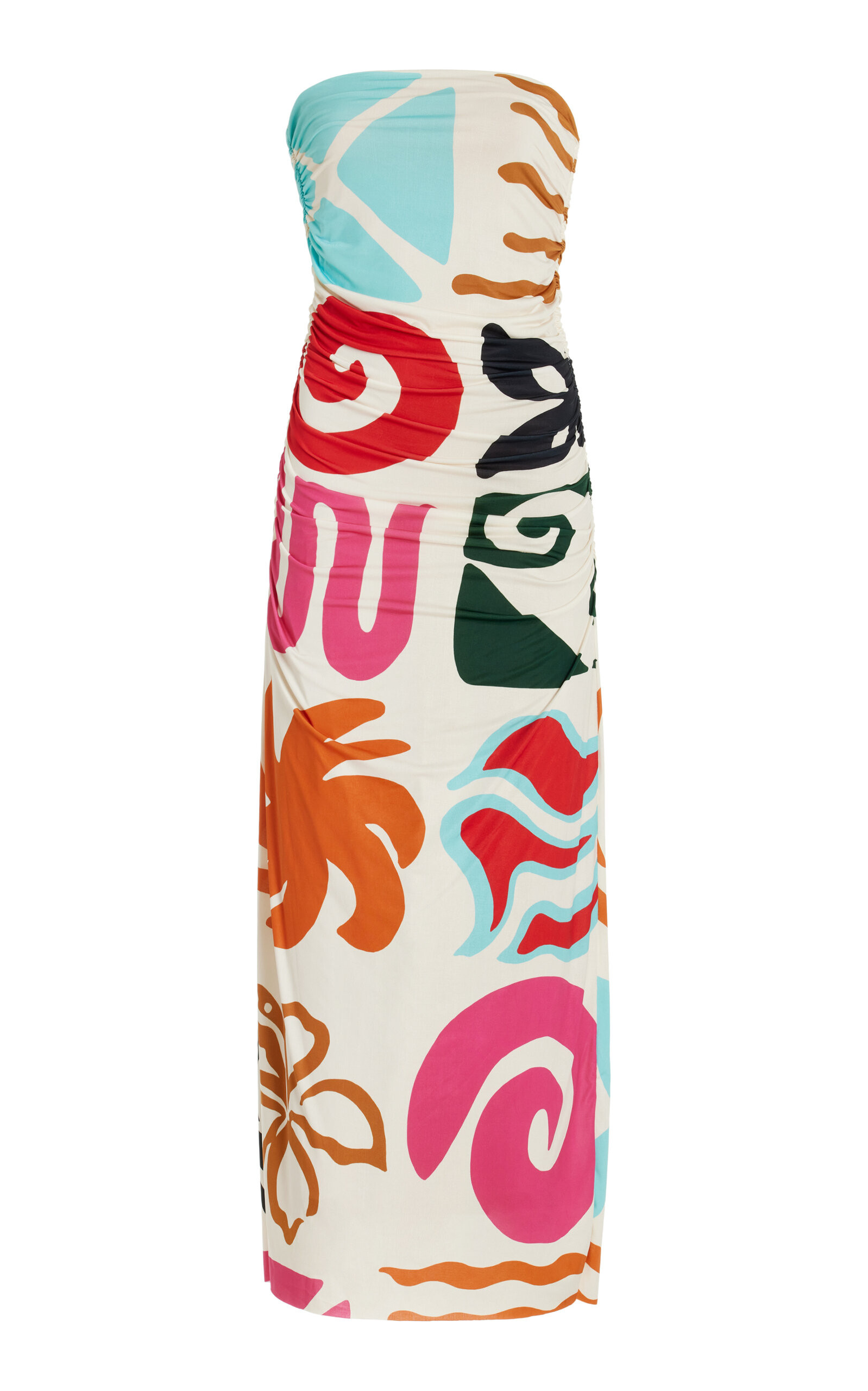 Exclusive Daphne Strapless Printed Jersey Maxi Dress | Moda Operandi (Global)