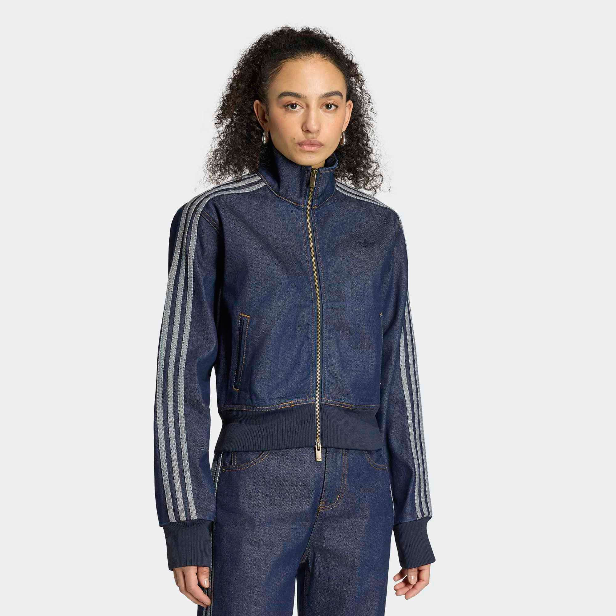 adidas Originals Women's Firebird Denim Track Top, Medium, Indigo Denim | DICK'S Sporting Goods