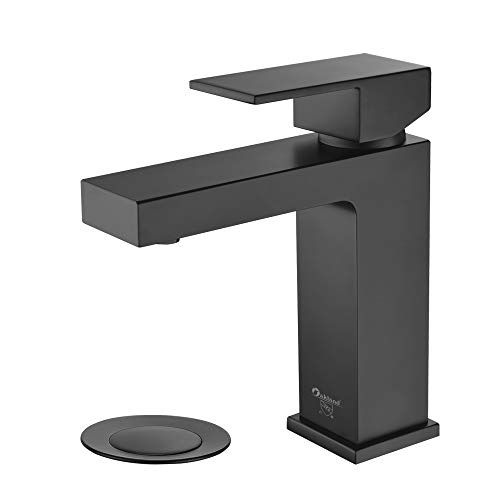 Matte Black Bathroom Faucet, Oakland Brass Bathroom Sink Faucet Black Single Hole Bathroom Faucet wi | Amazon (US)