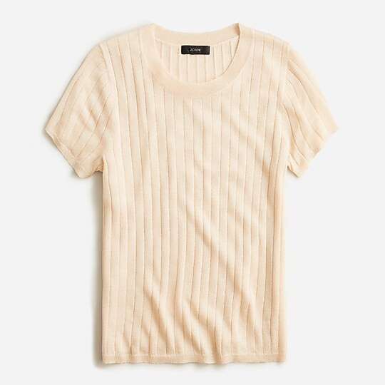 Silk-cashmere cropped T-shirt | J. Crew US
