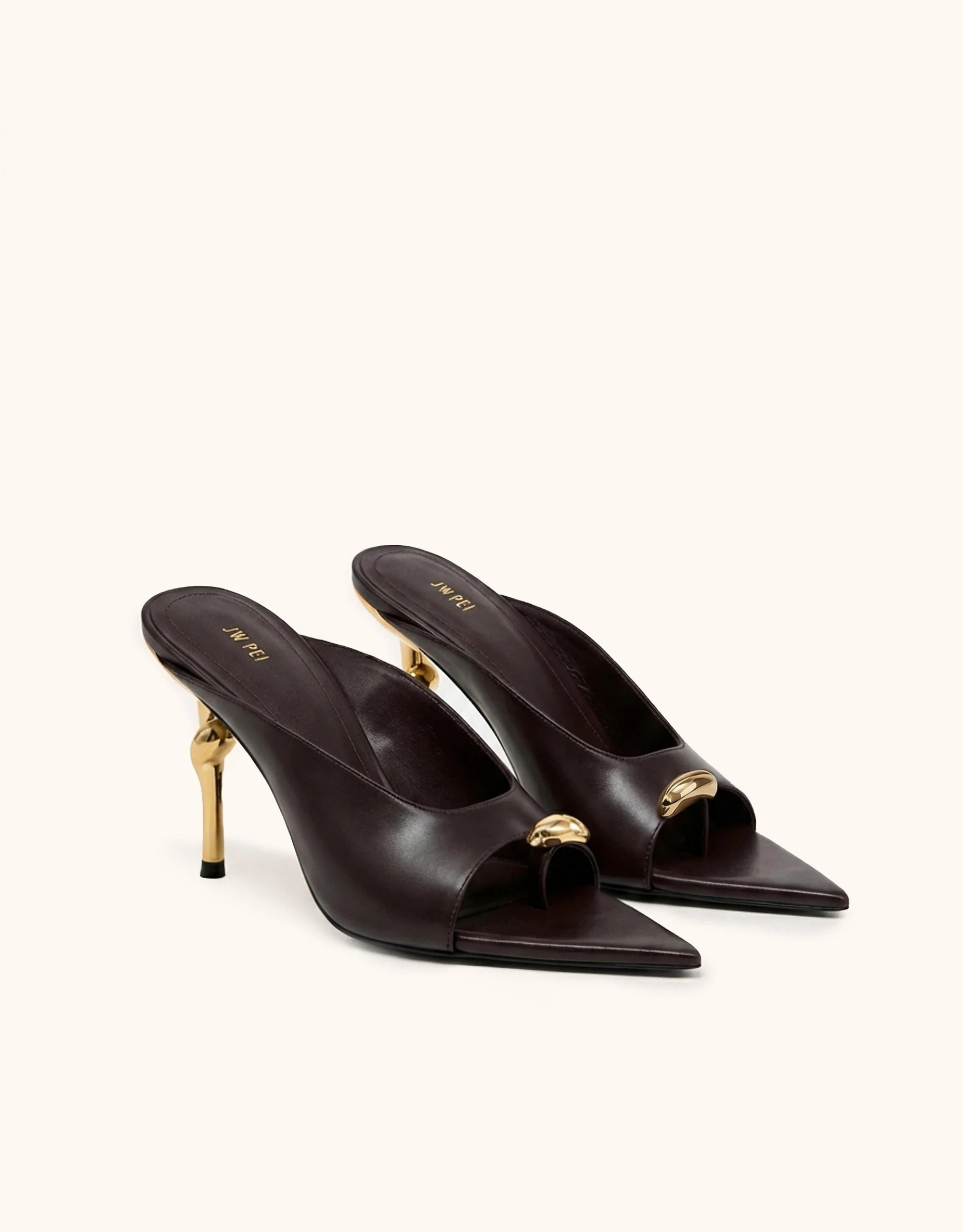 Noemi Pointed-Toe Mule Heels - Burgundy | JW PEI US