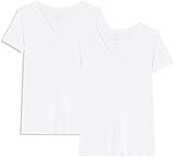 Amazon Brand - Meraki Women's V Neck T-Shirt, 2 Pack, White, EU S (US 4-6) | Amazon (US)
