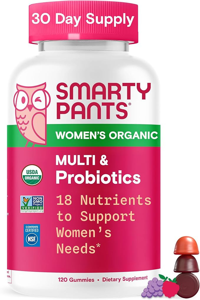 SmartyPants Organic Women's Multivitamin Gummies: Biotin, Probiotics, Methylfolate, Omega 3 (ALA)... | Amazon (US)