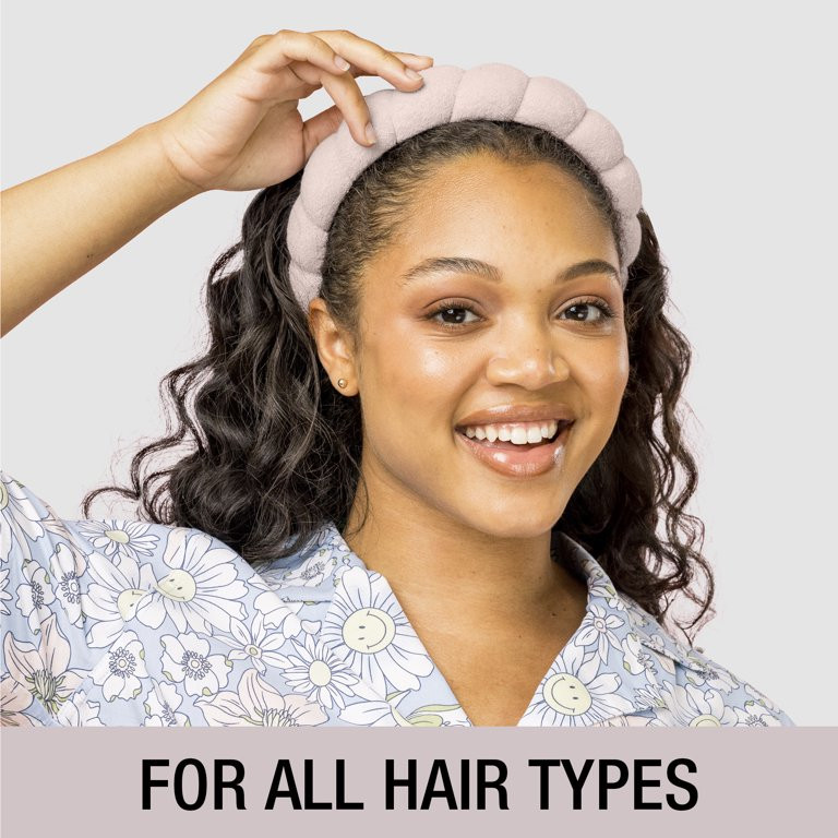 Conair Spa Makeup and Face Washing Headband, Pink Bubble Design, Ultra-Absorbent Terry Cloth | Walmart (US)