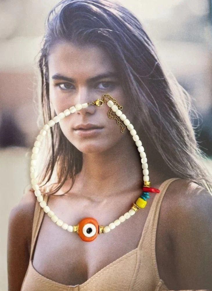 Evil Eye Pearl Necklace | Nic del Mar