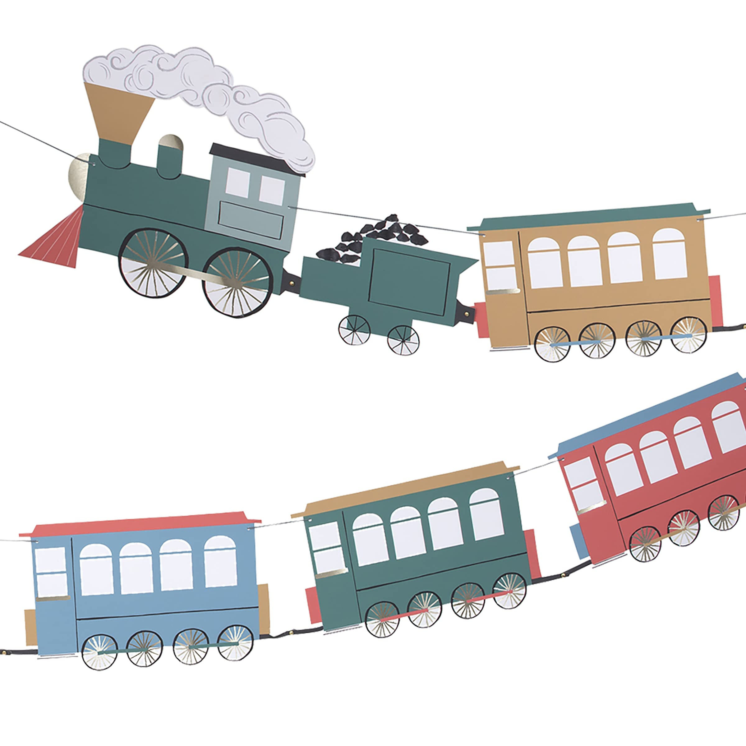 Meri Meri Trains Party Banner (Pack of 1), 10' Party Garland Including Excess Cord | Amazon (US)