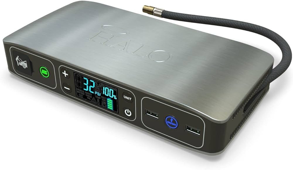Halo Bolt Air 58830 mWh Portable Emergency Power Kit with Tire Pump, 4 Interchangeable Air Nozzle... | Amazon (US)