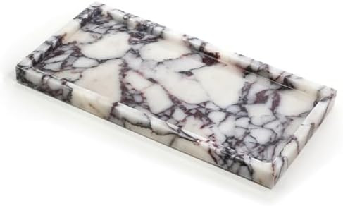 100% Natural Luxury Calaccata Viola Marble Small Hand Towel Tray Holder Organizer, Makeup Bathroo... | Amazon (US)