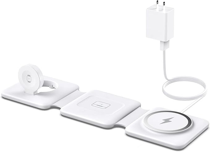 Charging Station for Apple Multiple Devices - 3 in 1 Foldable Magnetic Wireless Charger Dock - Tr... | Amazon (US)