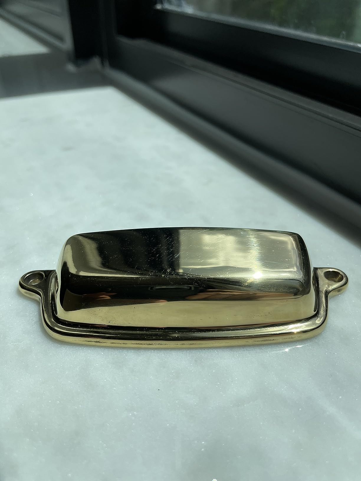 Solid Brass Unlacquered Polished Brass Cabinet Knob Brass Cabinet Round Drawer Knob (4inch Cup Pull) | Amazon (US)