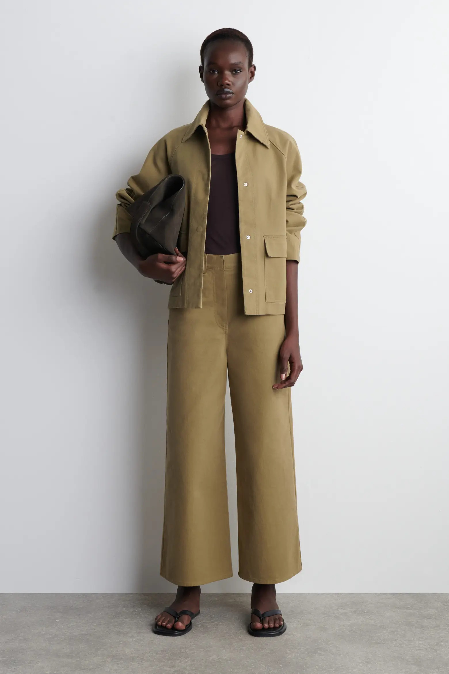 COS Cotton Cropped Wide-Leg Trousers (Women) | Nordstrom | Nordstrom