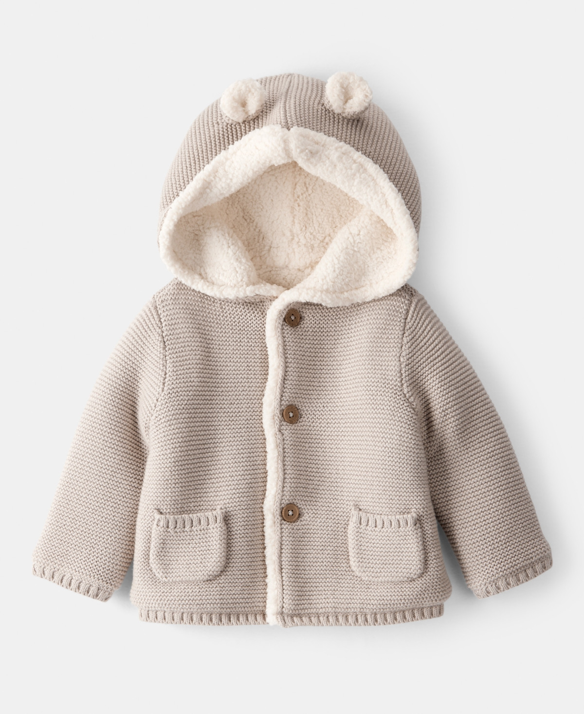 Carter's Baby Boys or Baby Girls Sherpa-Lined Cardigan - Gray | Macy's