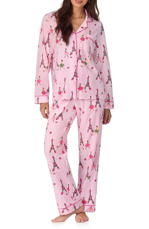 BedHead Pajamas Print Stretch Jersey Pajamas in Tres Chic at Nordstrom, Size 1X | Nordstrom