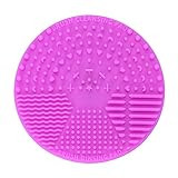 Minkissy Brush Cleaning Mat Silicone Round Makeup Brush Scrubber Mat Cosmetic Cleaner Pad Portable W | Amazon (US)