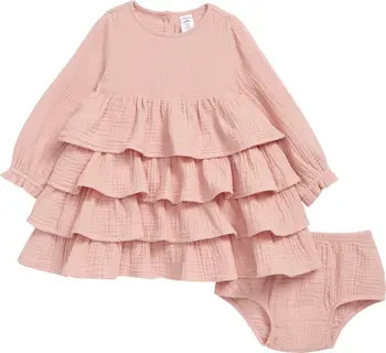 Tiered Ruffle Cotton Gauze Dress & Bloomers | Nordstrom