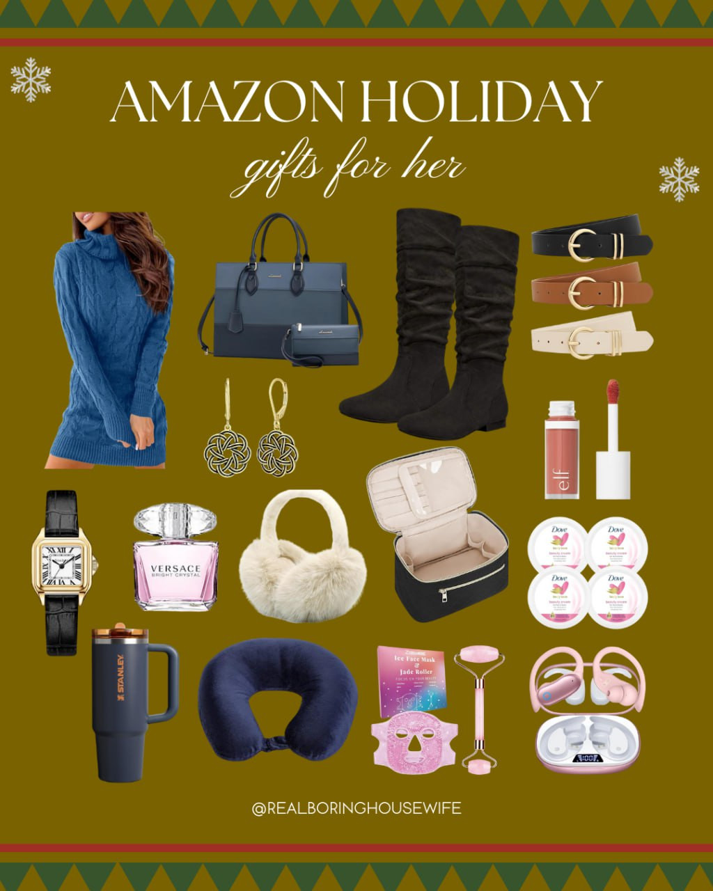 Amazon Holiday Gifts For Her 

// Amazon, Amazon Finds, Amazon Gift, Amazon Gifts, Amazon Gifts For Her, Amazon Gift Guide, Amazon Womens, Amazon Womens Fashion, Amazon Accessories, Amazon Jewelry, Gifts For Her, Holiday Fashion, Knit Sweater, Amazon Tote Bag, Tote Bag, Amazon Boots, Knee High Boots, Belts Women, Amazon Earrings, Amazon Watch, Watches Women, Perfume, Fragrances, Earmuffs, Travel Makeup Bag, Liquid Blush, Body Cream, Tumbler, Neck Pillow, Face Roller, Earbuds  

 #LTKGiftGuide #LTKHoliday #LTKStyleTip