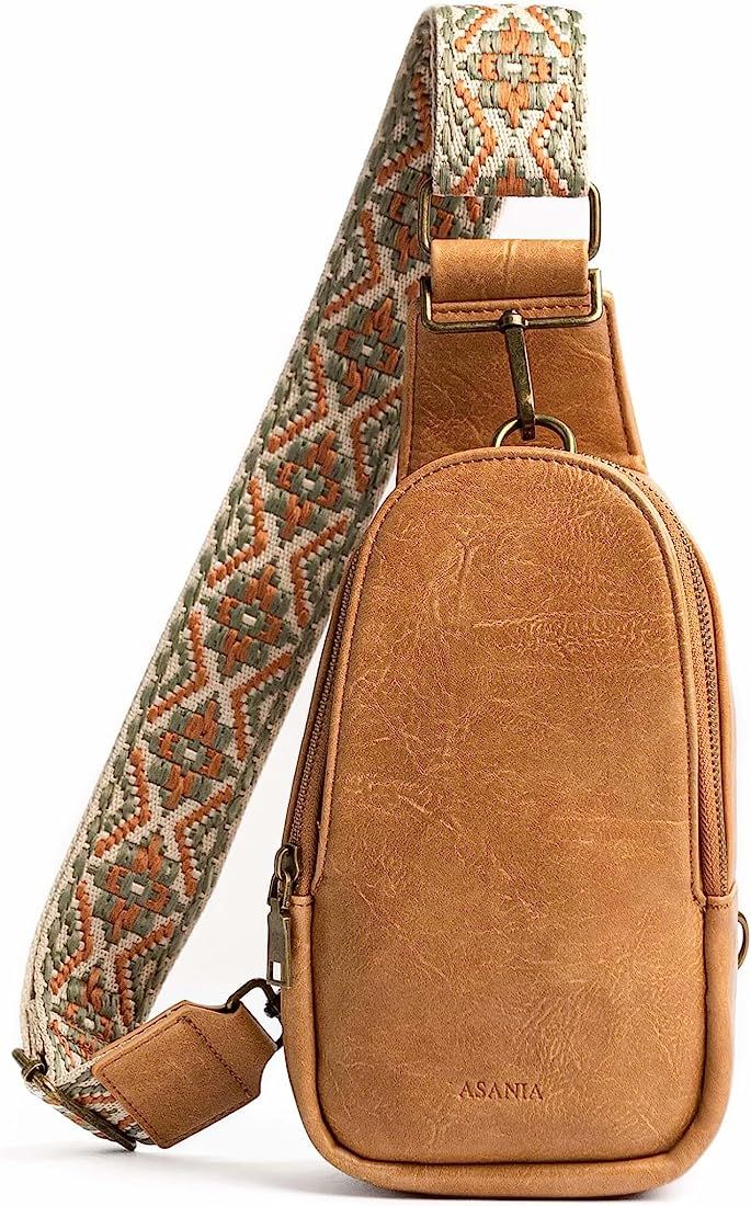 ASANIA Small Sling Bag for Women Crossbody Purse, Trendy Leather Fanny Packs Cross Body 2023, Che... | Amazon (US)