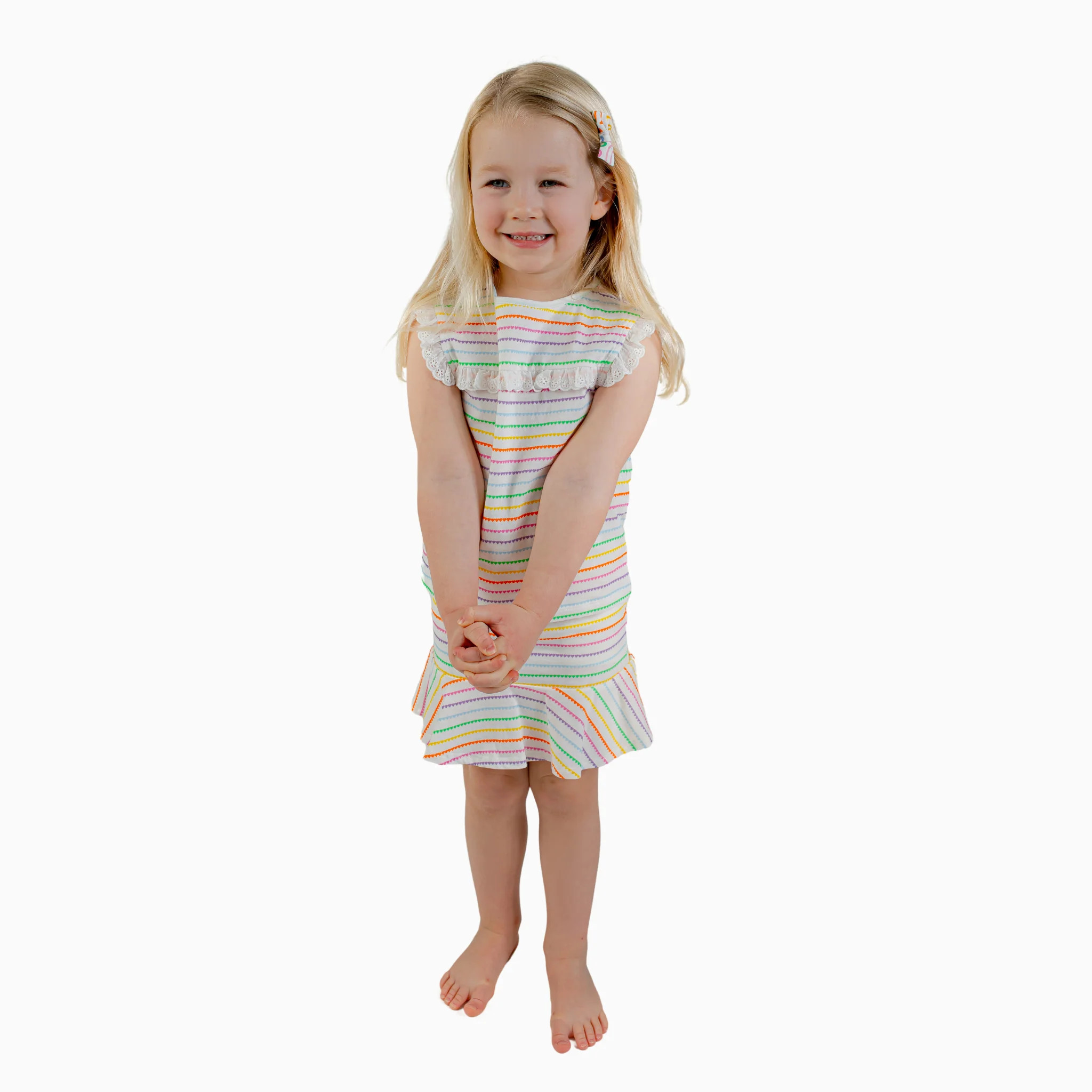 Eyelet Lace Tank in Rainbow Heart Stripe | Nella June