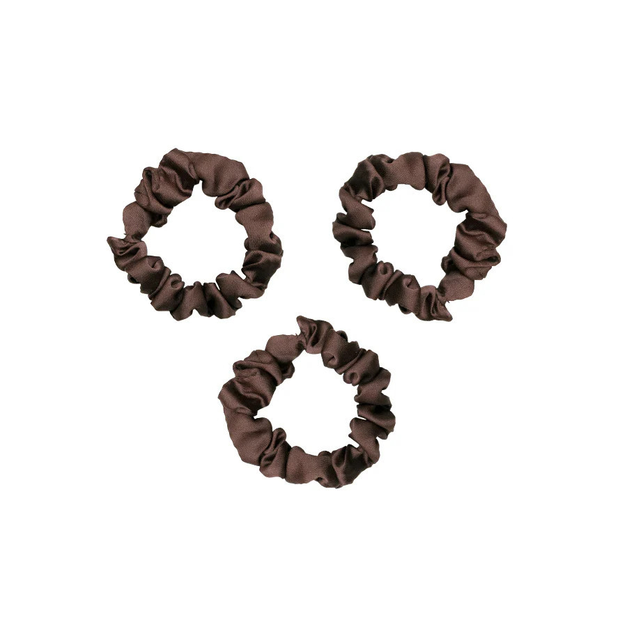Cocoa Satin Scrunchies 3-Pack | Emi Jay