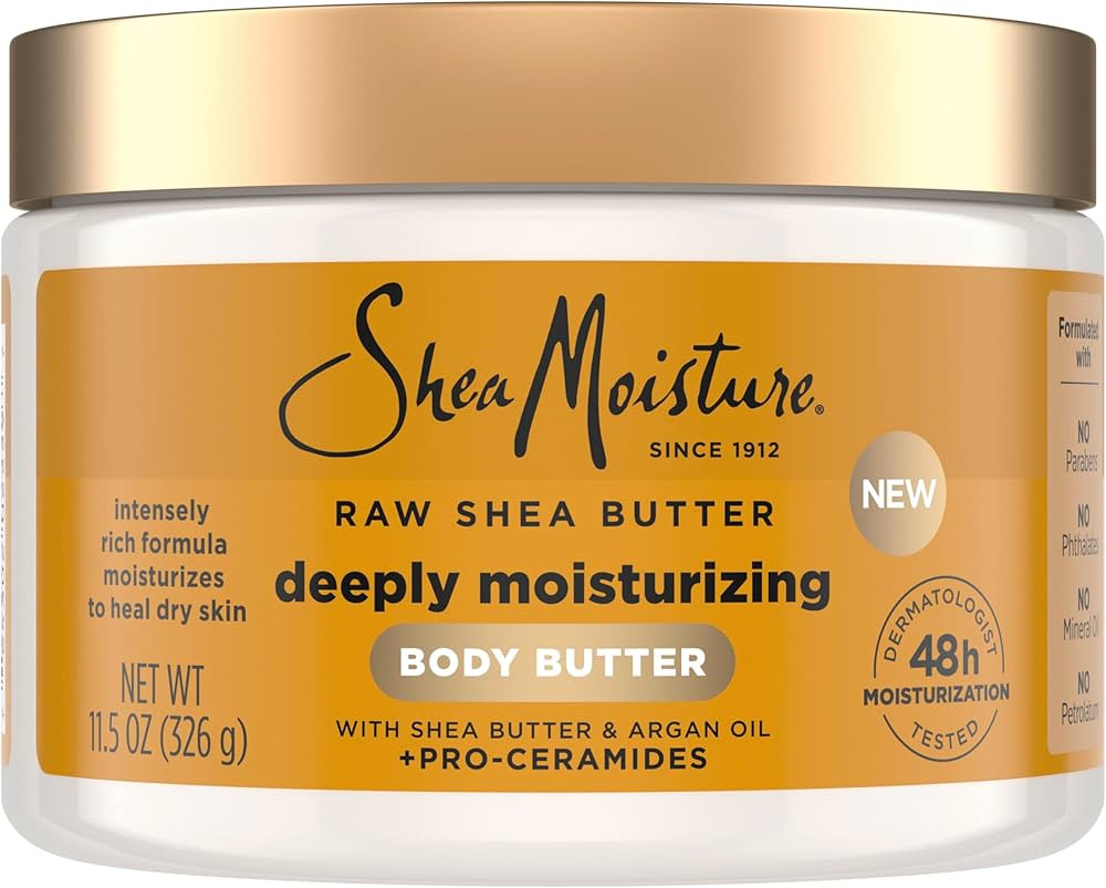 SheaMoisture Deeply Moisturizing Body Butter with Raw Shea Butter, Argan Oil and Pro-Ceramides, R... | Amazon (US)