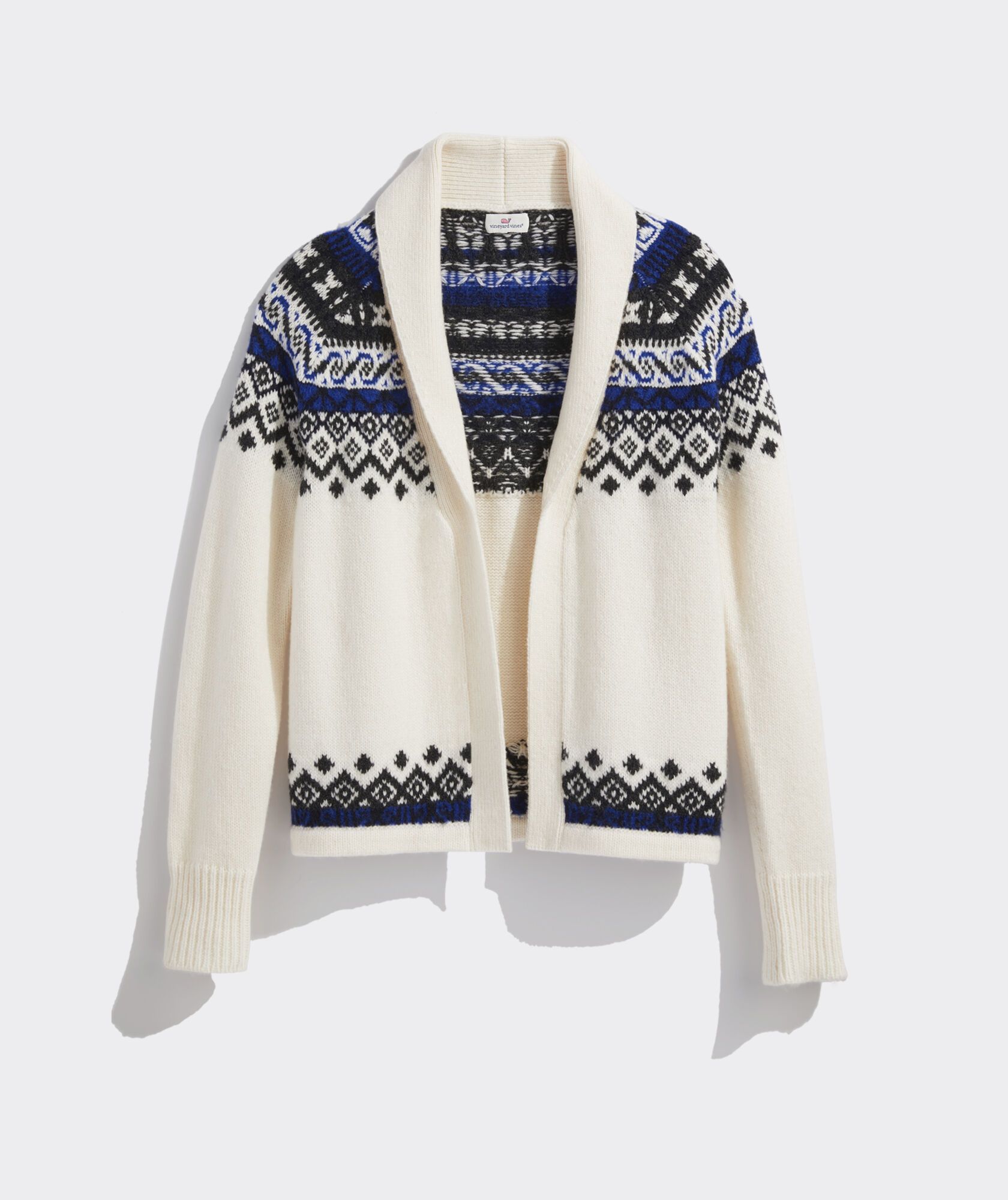 Shawl Collar Open-Front Fair Isle Sweater | vineyard vines