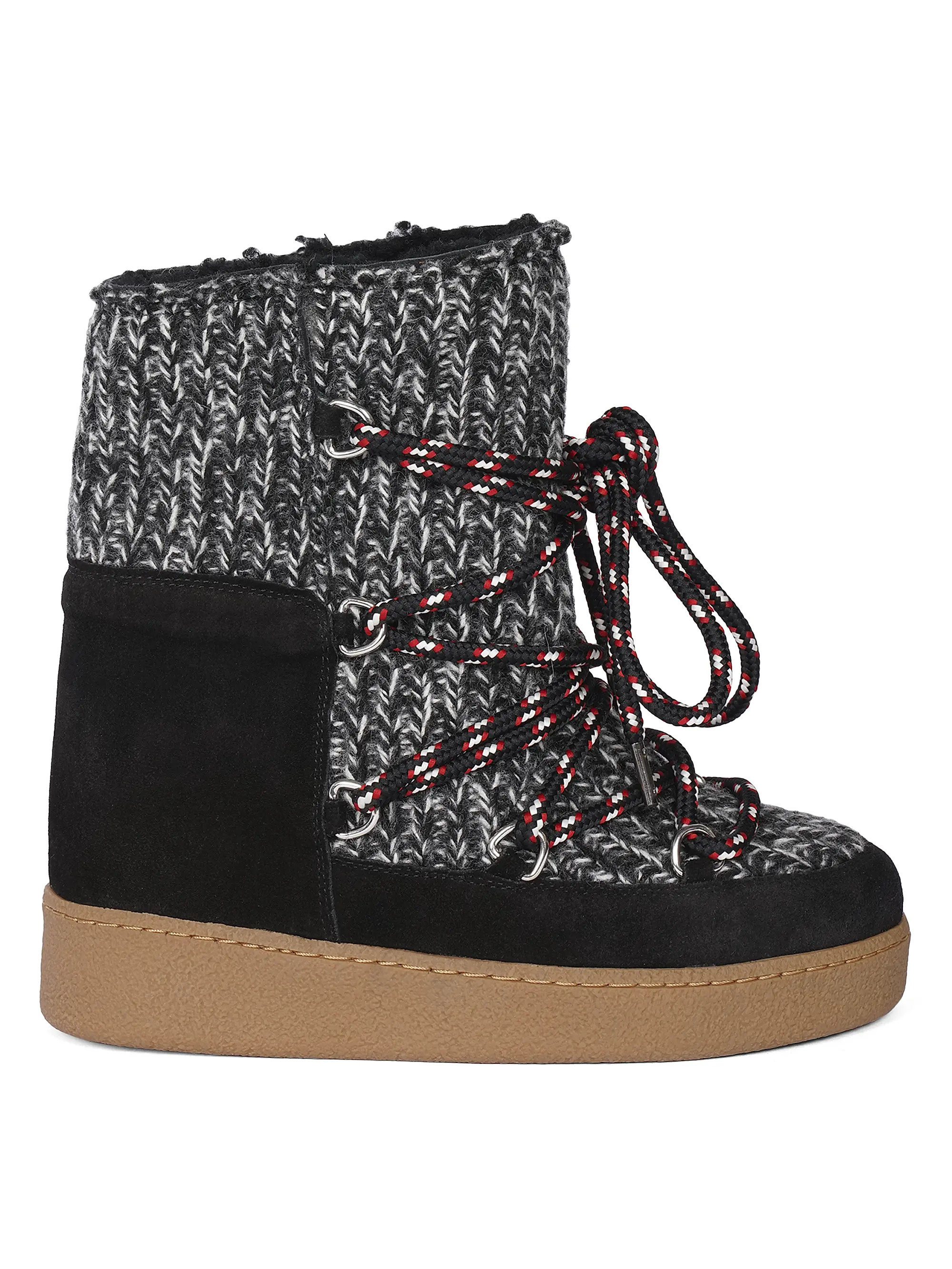 Nowles 40MM Shearling-Lined Wool Platform Boots | Saks Fifth Avenue