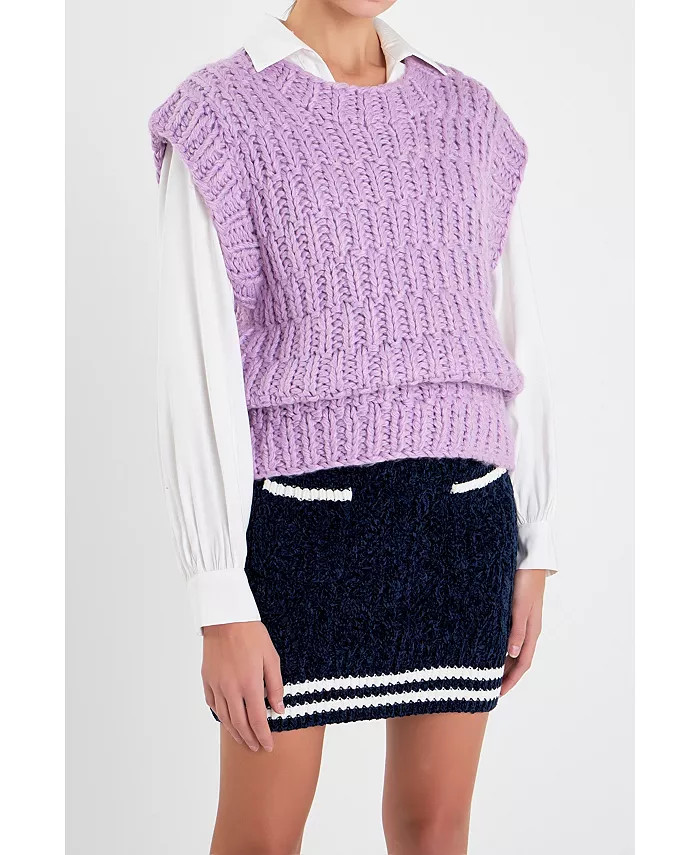 English Factory Women's Chunky Knit Sweater Vest - Macy's | Macy's