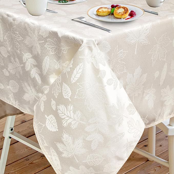 Hexagram Thanksgiving Tablecloth Damask Fabric, Jacquard Fabric Thanksgiving Rectangle Tablecloth... | Amazon (US)