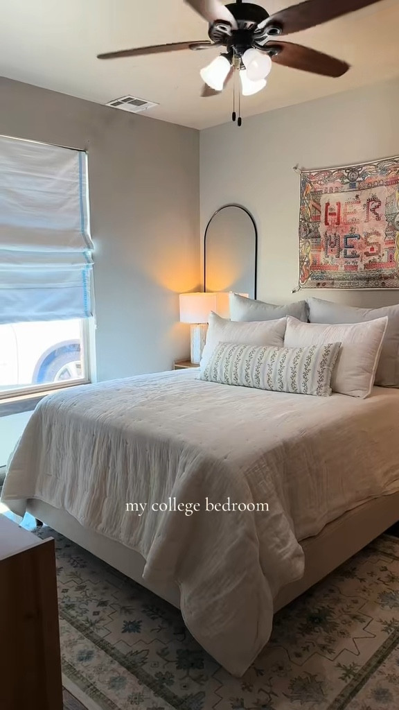 My perfect bedroom! 🛏️ 🤍 #Bedroominspo #collegebedroom #amazonfinds 

#LTKHome #LTKFindsUnder100 #LTKU