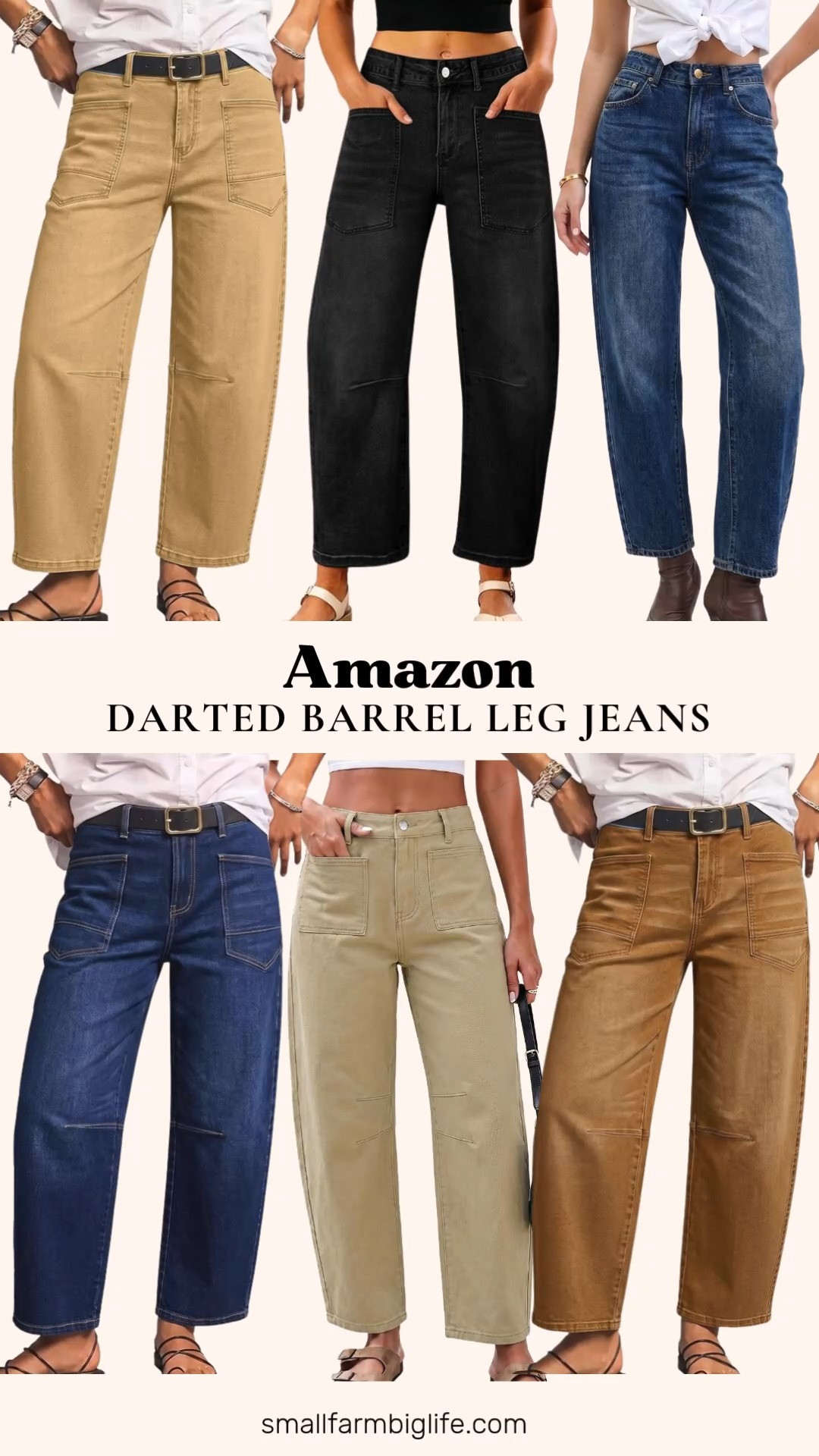 Barrel jeans are everywhere right now and this edit rounds up the best baggy stretchy styles worth adding to your closet.

Starting with denim washes: a medium dark blue vintage wash barrel jean with a mid to high waisted baggy stretchy balloon fit, and a dark blue boyfriend baggy barrel jean in a stretchy ankle length.

For something a little different: a chestnut boyfriend baggy barrel jean with the same stretchy ankle fit, and a black cropped wide leg barrel jean with a boyfriend cut and stretch denim.

Rounding it out is this khaki cropped high waisted barrel jean with patch pockets, a trendy wide leg silhouette, and stretch denim for all day comfort.

#barreljeans #wideelegjeans #baggyjeans #stretchdenim #falldenim 

 #LTKgrwm #LTKootd #LTKOver40