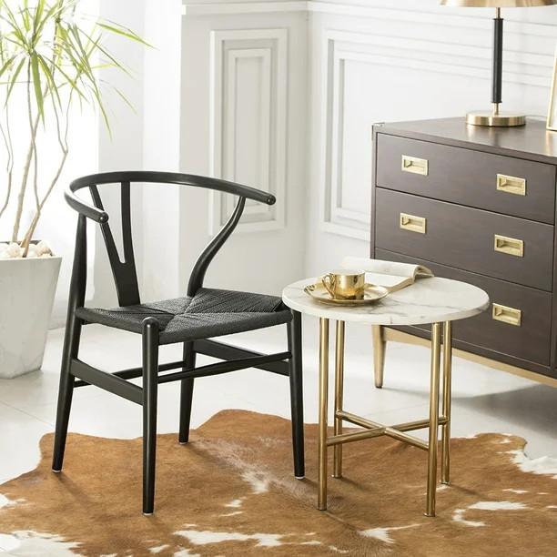 Tomile Mid Century Modern black wood wishbone dining chair, Solid Wood Chair for kitchen and Offi... | Walmart (US)