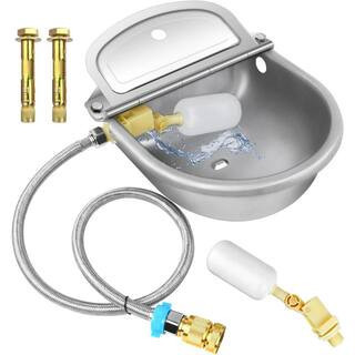Automatic Animal Drinking Water Bowl with Float Valve 304-Stainless Steel Kit Include Pipe Valves Connector Bolts Feed | The Home Depot
