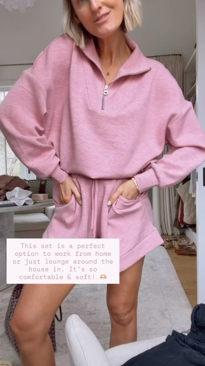 Love this new pink lounge set I got! The material is so comfortable! Perfect for working from home, lounging around, traveling, etc!

Loverly Grey, Varley, loungewear, matching sets, travel outfit, spring outfit 

#LTKTravel