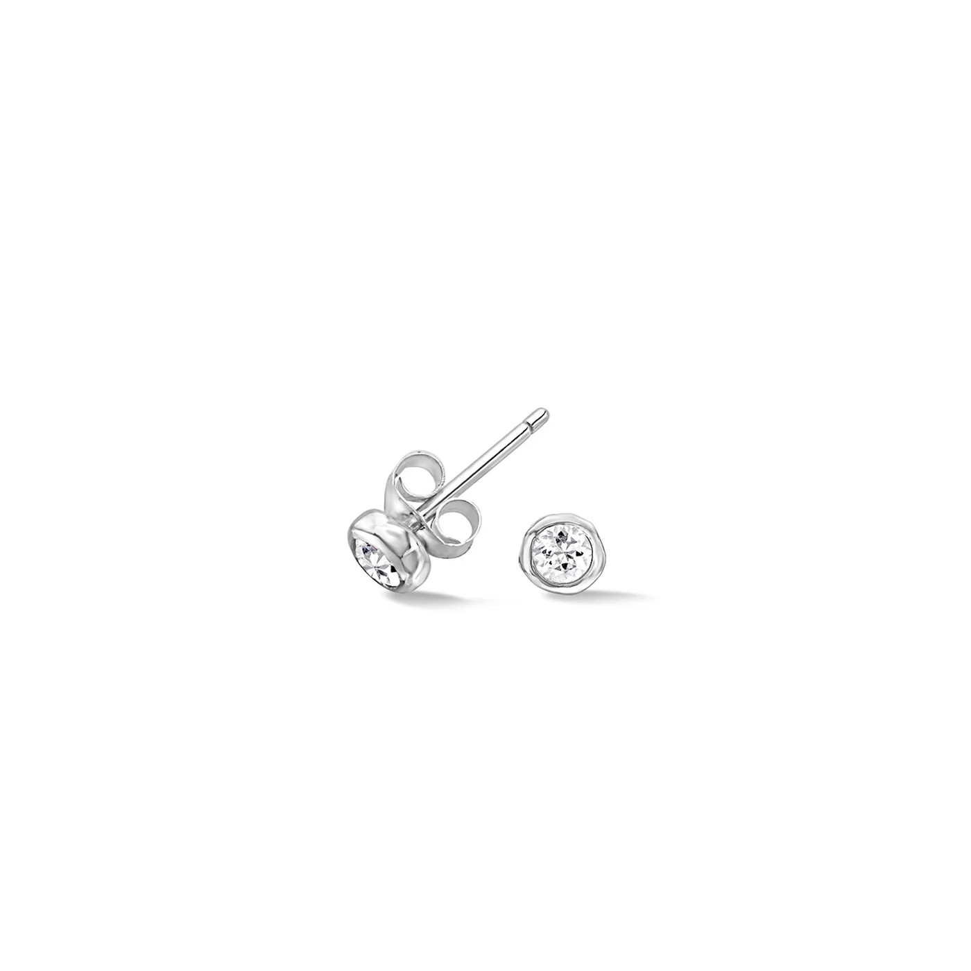 3mm White Sapphire Dewdrop Studs | Dower & Hall
