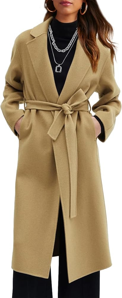 Duyang Women's Wool Blend Coat Oversized Long Winter Dress Coats for Women Thicken Warm Pea Coat ... | Amazon (US)
