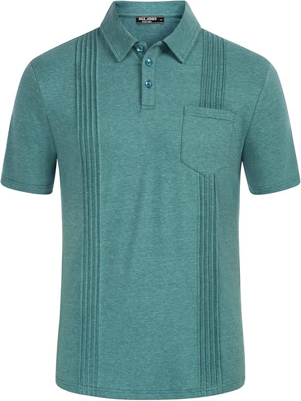 PJ PAUL JONES Mens Stripes Comfortable Fit Polo Shirt Casual Jersey Golf T Shirt | Amazon (US)