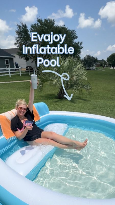 🇺🇸 This backyard blow up pool is the PERFECT size! My husband and I both have a place to lean back and relax in this summer. I can’t believe it was so affordable. 

‼️ Under $100 at Walmart and currently on sale!! 

#LTKFindsUnder100 #LTKFamily #LTKSwim