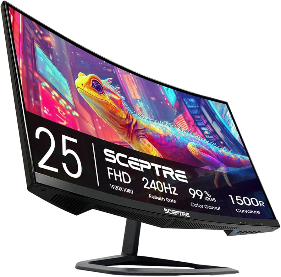 Sceptre New Curved 24.5-inch Gaming Monitor up to 240Hz 1080p R1500 1ms DisplayPort x2 HDMI x2 Bl... | Amazon (US)