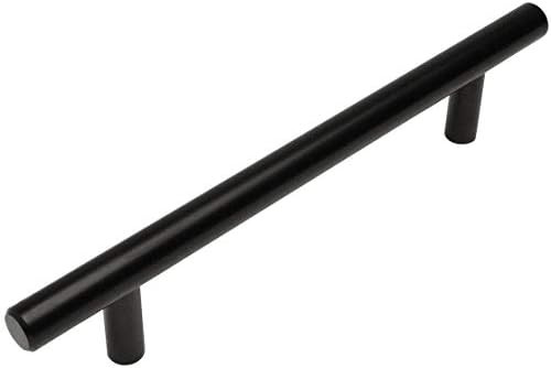10 Pack - Cosmas 305-128FB Flat Black Cabinet Hardware Euro Style Bar Handle Pull - 5" Inch (128m... | Amazon (US)