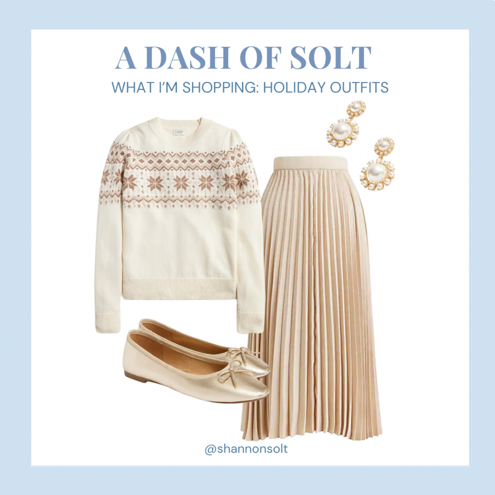 New holiday arrivals from J.Crew Factory!! 

Holiday outfit, holiday style, shimmer, fair isle sweater, gold, metallic, midi skirt, pearls, ballet flats, holiday shoes, Christmas outfit, thanksgiving outfit

#LTKSeasonal #LTKfindsunder100 #LTKHoliday