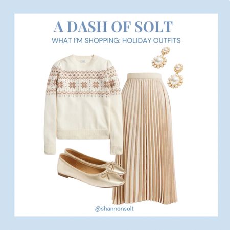 New holiday arrivals from J.Crew Factory!! 

Holiday outfit, holiday style, shimmer, fair isle sweater, gold, metallic, midi skirt, pearls, ballet flats, holiday shoes, Christmas outfit, thanksgiving outfit

#LTKSeasonal #LTKfindsunder100 #LTKHoliday