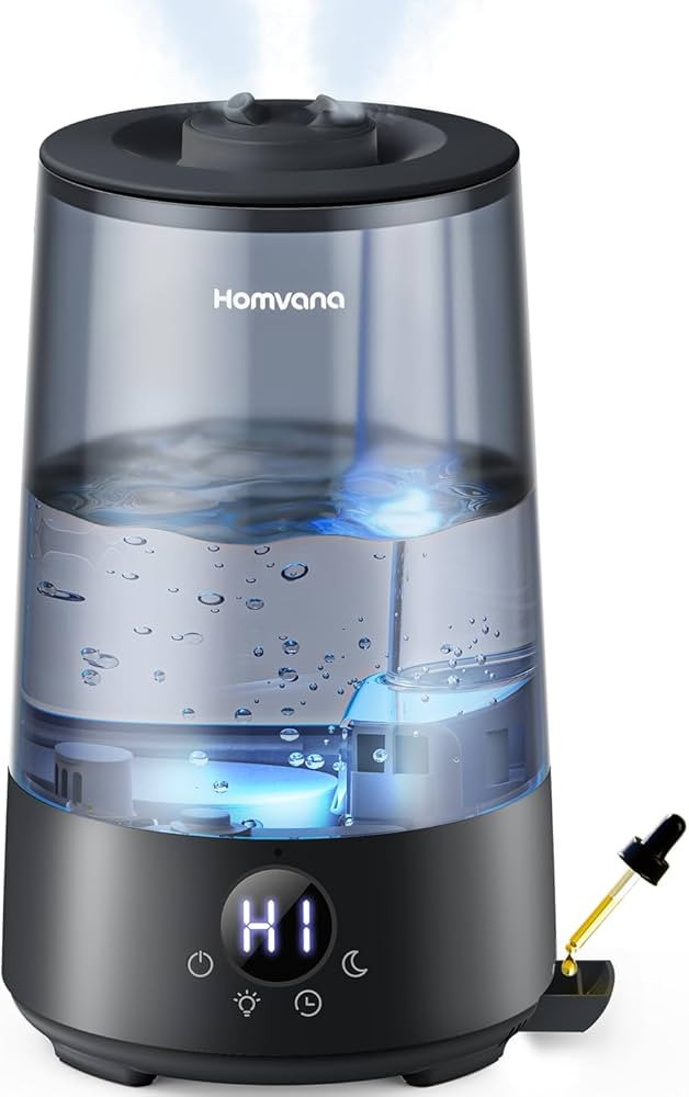 Homvana Humidifiers for Bedroom Home, 3.6 L Cool Mist Top-Fill 34H Super Long Time, Quiet 16dB, B... | Amazon (US)