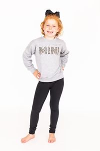 Mini Animal Print Kids Sweatshirt Grey | The Pink Lily Boutique
