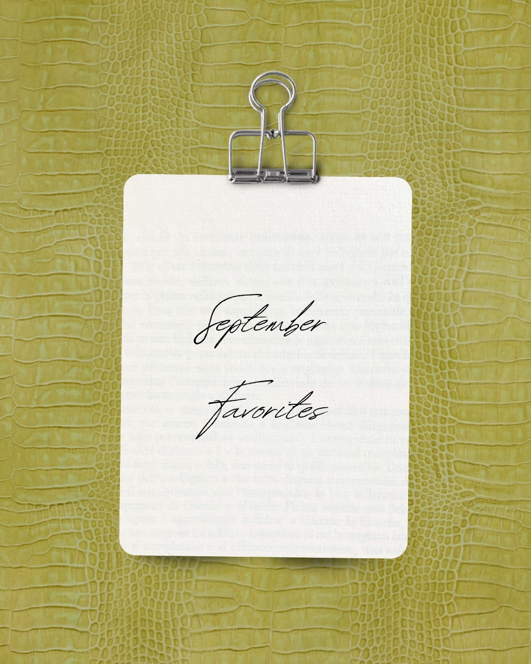 September favorites.