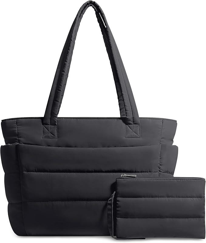 TOPDesign Puffer Tote Bag for Women, Lightweight Puffy Handbag with Compartments, Quilted Shoulde... | Amazon (US)