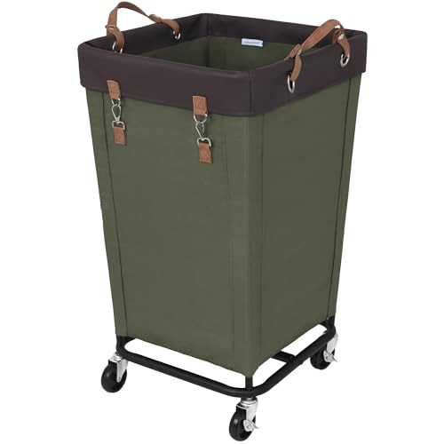 StorageWorks 160L Laundry Basket with Wheels, Large Rolling Hampers for Clothing Organizer, Dirty Clothes Basket for Hotel, Home, Closet, Dorm, Green | Amazon (US)